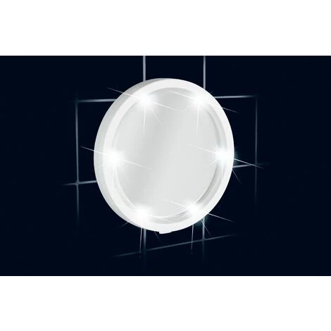 WENKO Miroir LED Mural à Ventouse Travel, Plastique, Blanc, Ø 13 X 4 Cm 4 WENKO Miroir LED Mural à Ventouse Travel, Plastique, Blanc, Ø 13 X 4 Cm – Image 2