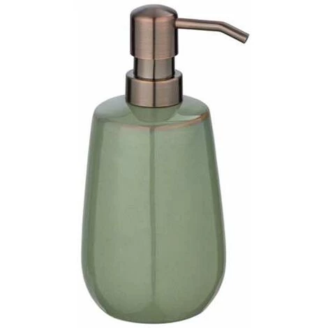 WENKO Distributeur Savon Liquide En Céramique Sirmione, Capacité 430 Ml, Céramique Moderne Haut De Gamme, Ø 8x17,5 Cm, Vert Sauge 3 WENKO Distributeur Savon Liquide En Céramique Sirmione, Capacité 430 Ml, Céramique Moderne Haut De Gamme, Ø 8x17,5 Cm, Vert Sauge