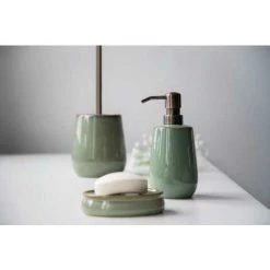WENKO Distributeur Savon Liquide En Céramique Sirmione, Capacité 430 Ml, Céramique Moderne Haut De Gamme, Ø 8x17,5 Cm, Vert Sauge 11 WENKO Distributeur Savon Liquide En Céramique Sirmione, Capacité 430 Ml, Céramique Moderne Haut De Gamme, Ø 8x17,5 Cm, Vert Sauge -WENKO Soldes 37828124 5