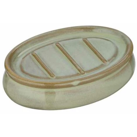 WENKO Porte Savon Sirmione, Porte Savon Céramique Pour Le Savon Solide, Utilisation Dans La Salle De Bain, Cuisine, Céramique, Ø 12x3 Cm, Vert Sauge 3 WENKO Porte Savon Sirmione, Porte Savon Céramique Pour Le Savon Solide, Utilisation Dans La Salle De Bain, Cuisine, Céramique, Ø 12x3 Cm, Vert Sauge