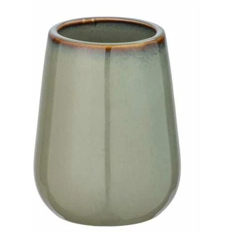 WENKO Porte Brosse à Dent Sirmione, Gobelet Salle De Bain Céramique, Pot Brosse à Dent Design Avec Liseré Cuivré, Céramique Haut De Gamme, Ø 8x10,5 Cm, Vert Sauge 3 WENKO Porte Brosse à Dent Sirmione, Gobelet Salle De Bain Céramique, Pot Brosse à Dent Design Avec Liseré Cuivré, Céramique Haut De Gamme, Ø 8x10,5 Cm, Vert Sauge
