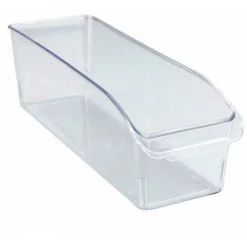 WENKO Rangement Frigo, Placard Taille S, Organisateur Frigo Transparent, PET Adapté Au Contact Alimentaire, 10x9,5x31 Cm, Transparent