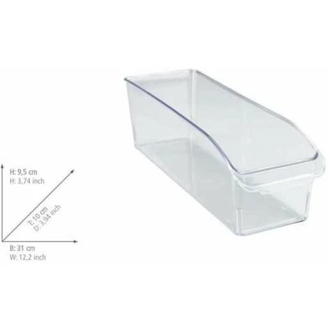 WENKO Rangement Frigo, Placard Taille S, Organisateur Frigo Transparent, PET Adapté Au Contact Alimentaire, 10x9,5x31 Cm, Transparent 7 WENKO Rangement Frigo, Placard Taille S, Organisateur Frigo Transparent, PET Adapté Au Contact Alimentaire, 10x9,5x31 Cm, Transparent – Image 5