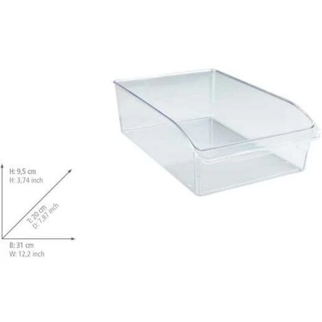 WENKO Rangement Frigo, Placard Taille L, Organisateur Frigo Transparent, PET Adapté Au Contact Alimentaire, 20x9,5x31 Cm, Transparent 7 WENKO Rangement Frigo, Placard Taille L, Organisateur Frigo Transparent, PET Adapté Au Contact Alimentaire, 20x9,5x31 Cm, Transparent – Image 5