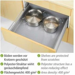 WENKO Fond De Tiroir Anti-dérapant, Protection Tiroir Cuisine, Découpable, Polyester, 50x150 Cm -WENKO Soldes 39490150 4