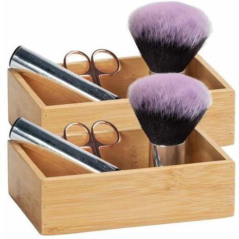 WENKO Boite De Rangement Avec Couvercle Terra S, Petite Boite De Rangement Decorative En Bois, Lot De 2, Bambou, 15x10x4.5cm, Marron 3 WENKO Boite De Rangement Avec Couvercle Terra S, Petite Boite De Rangement Decorative En Bois, Lot De 2, Bambou, 15x10x4.5cm, Marron