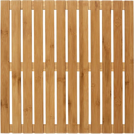 WENKO Caillebotis Bois Bambou, Tapis De Bain Bambou, 50x50 Cm, Lot De 2 éponges Offertes 4 WENKO Caillebotis Bois Bambou, Tapis De Bain Bambou, 50x50 Cm, Lot De 2 éponges Offertes – Image 2