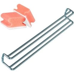 WENKO Porte Ceinture Et Porte Cravate Mural Pour Dressing, 36x5x4.5 Cm, Lot De 2 éponges Offertes