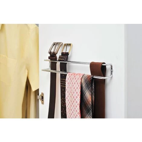 WENKO Porte Ceinture Et Porte Cravate Mural Pour Dressing, 36x5x4.5 Cm, Lot De 2 éponges Offertes 4 WENKO Porte Ceinture Et Porte Cravate Mural Pour Dressing, 36x5x4.5 Cm, Lot De 2 éponges Offertes – Image 2