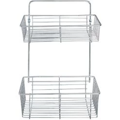 WENKO Etagère De Douche Catania, 2 Paniers De Rangement, Chrome, Lot De 2 éponges Offertes -WENKO Soldes 39840274 4