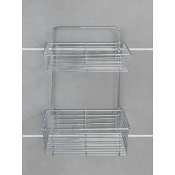 WENKO Etagère De Douche Catania, 2 Paniers De Rangement, Chrome, Lot De 2 éponges Offertes -WENKO Soldes 39840274 5