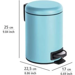 WENKO Petite Poubelle Salle De Bain à Pédale 3L, Leman Bleu, Lot De 2 éponges Offertes 9 WENKO Petite Poubelle Salle De Bain à Pédale 3L, Leman Bleu, Lot De 2 éponges Offertes -WENKO Soldes 39896875 3