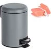 WENKO Petite Poubelle Salle De Bain à Pédale 3L, Leman Gris, Lot De 2 éponges Offertes 2 WENKO Petite Poubelle Salle De Bain à Pédale 3L, Leman Gris, Lot De 2 éponges Offertes -WENKO Soldes 39896880 1