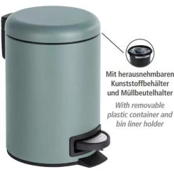 WENKO Petite Poubelle Salle De Bain à Pédale 3L, Leman Gris, Lot De 2 éponges Offertes 8 WENKO Petite Poubelle Salle De Bain à Pédale 3L, Leman Gris, Lot De 2 éponges Offertes -WENKO Soldes 39896880 2