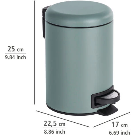 WENKO Petite Poubelle Salle De Bain à Pédale 3L, Leman Gris, Lot De 2 éponges Offertes 6 WENKO Petite Poubelle Salle De Bain à Pédale 3L, Leman Gris, Lot De 2 éponges Offertes – Image 4
