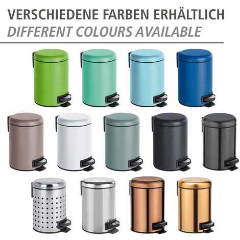 WENKO Petite Poubelle Salle De Bain à Pédale 3L, Leman, Acier Brillant, Lot De 2 éponges Offertes 7 WENKO Petite Poubelle Salle De Bain à Pédale 3L, Leman, Acier Brillant, Lot De 2 éponges Offertes – Image 5