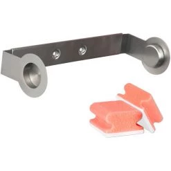 WENKO Porte Essuie Tout Mural Cerri, Dérouleur Sopalin Mural, Acier Inox, 21-33x9x6 Cm, Lot De 2 éponges Offertes