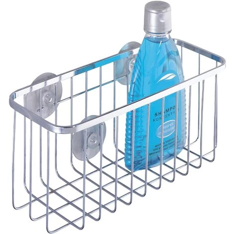 WENKO Panier De Douche Ragusa, Acier Inox, Fixation Ventouse, H10,5 Cm, Lot De 2 éponges Offertes 4 WENKO Panier De Douche Ragusa, Acier Inox, Fixation Ventouse, H10,5 Cm, Lot De 2 éponges Offertes – Image 2