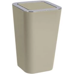 WENKO Poubelle Salle De Bain Avec Couvercle, Capacité 6L, Candy, Plastique Taupe, Lot De 2 éponges Offertes 11 WENKO Poubelle Salle De Bain Avec Couvercle, Capacité 6L, Candy, Plastique Taupe, Lot De 2 éponges Offertes -WENKO Soldes 39896925 5