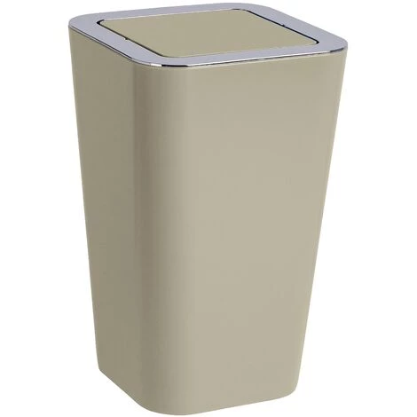 WENKO Poubelle Salle De Bain Avec Couvercle, Capacité 6L, Candy, Plastique Taupe, Lot De 2 éponges Offertes 7 WENKO Poubelle Salle De Bain Avec Couvercle, Capacité 6L, Candy, Plastique Taupe, Lot De 2 éponges Offertes – Image 5
