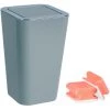 WENKO Poubelle Salle De Bain Avec Couvercle, Capacité 6L, Candy, Plastique Gris, Lot De 2 éponges Offertes -WENKO Soldes 39896931 1