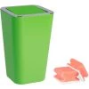 WENKO Poubelle Salle De Bain Avec Couvercle, Capacité 6L, Candy, Plastique Vert, Lot De 2 éponges Offertes