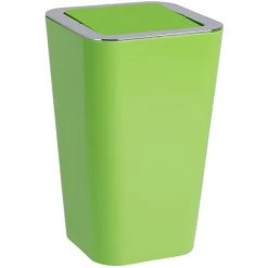 WENKO Poubelle Salle De Bain Avec Couvercle, Capacité 6L, Candy, Plastique Vert, Lot De 2 éponges Offertes -WENKO Soldes 39896940 5