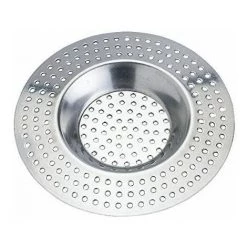 Wenko 3902020100 Set De 2 Filtres De Retenue Des Cheveux Acier Inoxydable Argent Brillant 15.5 X 9.5 X 2 Cm