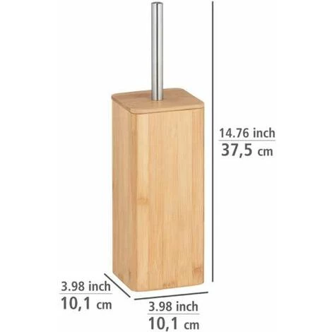 WENKO Porte Brosse WC Bois Bambou, Brosse WC Noire, Bois Bambou, 10,1x37,5x10,1 Cm, Marron 6 WENKO Porte Brosse WC Bois Bambou, Brosse WC Noire, Bois Bambou, 10,1x37,5x10,1 Cm, Marron – Image 4