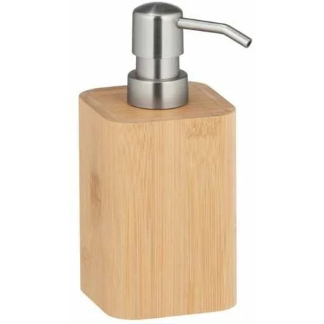 WENKO Distributeur Savon Liquide Bois Bambusa, Capacité 200ml, Bambou, 9,3x16,5x7,2 Cm, Marron 3 WENKO Distributeur Savon Liquide Bois Bambusa, Capacité 200ml, Bambou, 9,3x16,5x7,2 Cm, Marron
