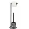 WENKO Serviteur WC 2en1 Terrazzo Avec Brosse WC Et Dérouleur Papier Toilette , Acier - Polyrésine, 19x62x18,5 Cm, Noir 1 WENKO Serviteur WC 2en1 Terrazzo Avec Brosse WC Et Dérouleur Papier Toilette , Acier - Polyrésine, 19x62x18,5 Cm, Noir -WENKO Soldes 40743737 1