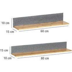 WENKO Etagère Murale Rectangulaire Bambou Bahari, Tablette Murale Design Scandinave, Lot De 2, Bambou - Polyester, 80x10x15 Cm Et 60x10x15 Cm, Marron - Gris 9 WENKO Etagère Murale Rectangulaire Bambou Bahari, Tablette Murale Design Scandinave, Lot De 2, Bambou - Polyester, 80x10x15 Cm Et 60x10x15 Cm, Marron - Gris -WENKO Soldes 40994531 3