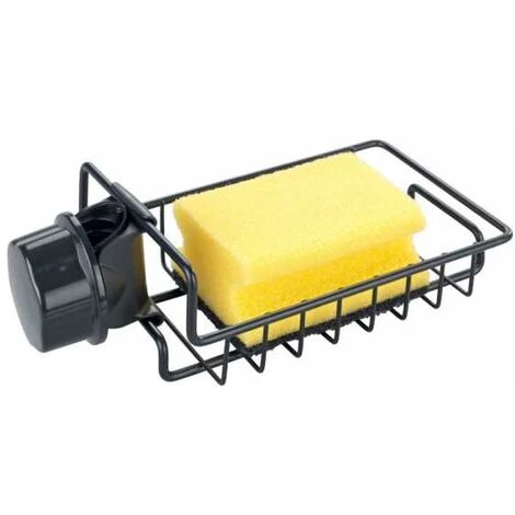 WENKO Porte Eponge Robinet, Porte éponge évier Cuisine à Fixer Au Robinet Du Lavabo Ou De L'évier, Métal - Plastique, 21x6,5x10 Cm, Noir 3 WENKO Porte Eponge Robinet, Porte éponge évier Cuisine à Fixer Au Robinet Du Lavabo Ou De L'évier, Métal - Plastique, 21x6,5x10 Cm, Noir