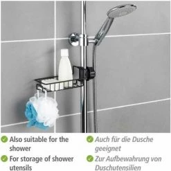 WENKO Porte Eponge Robinet, Porte éponge évier Cuisine à Fixer Au Robinet Du Lavabo Ou De L'évier, Métal - Plastique, 21x6,5x10 Cm, Noir 10 WENKO Porte Eponge Robinet, Porte éponge évier Cuisine à Fixer Au Robinet Du Lavabo Ou De L'évier, Métal - Plastique, 21x6,5x10 Cm, Noir -WENKO Soldes 41589205 4