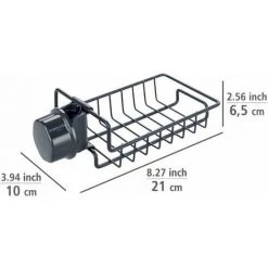 WENKO Porte Eponge Robinet, Porte éponge évier Cuisine à Fixer Au Robinet Du Lavabo Ou De L'évier, Métal - Plastique, 21x6,5x10 Cm, Noir 11 WENKO Porte Eponge Robinet, Porte éponge évier Cuisine à Fixer Au Robinet Du Lavabo Ou De L'évier, Métal - Plastique, 21x6,5x10 Cm, Noir -WENKO Soldes 41589205 5