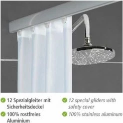 WENKO Rail De Douche Extensible Era, Tringle Pour Rideau De Douche Télescopique Avec 12 Accroches Rideau, Fixation Sans Perçage, Aluminium Inoxydable, 125-210x2x3,5 Cm, Brillant 10 WENKO Rail De Douche Extensible Era, Tringle Pour Rideau De Douche Télescopique Avec 12 Accroches Rideau, Fixation Sans Perçage, Aluminium Inoxydable, 125-210x2x3,5 Cm, Brillant -WENKO Soldes 41895410 4