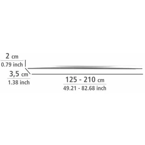 WENKO Rail De Douche Extensible Era, Tringle Pour Rideau De Douche Télescopique Avec 12 Accroches Rideau, Fixation Sans Perçage, Aluminium Inoxydable, 125-210x2x3,5 Cm, Brillant 7 WENKO Rail De Douche Extensible Era, Tringle Pour Rideau De Douche Télescopique Avec 12 Accroches Rideau, Fixation Sans Perçage, Aluminium Inoxydable, 125-210x2x3,5 Cm, Brillant – Image 5