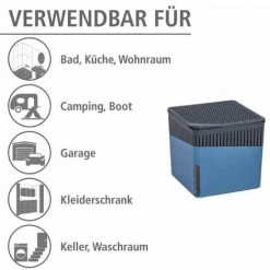 WENKO Déshumidificateur D'air, Absorbeur D'humidité, Cube, 500 G, Chlorure De Calcium - Plastique, 13x13x13 Cm, Bleu - Anthracite 10 WENKO Déshumidificateur D'air, Absorbeur D'humidité, Cube, 500 G, Chlorure De Calcium - Plastique, 13x13x13 Cm, Bleu - Anthracite -WENKO Soldes 42006501 4