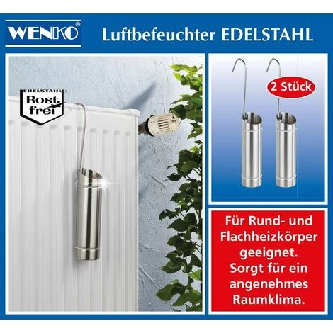 Humidificateur En Acier Inoxydable, Lot De 2 Wenko 5 Humidificateur En Acier Inoxydable, Lot De 2 Wenko – Image 3