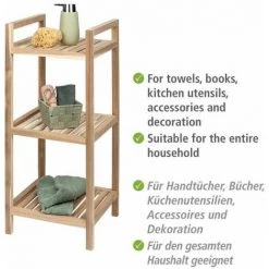 WENKO Colonne Meuble Rangement, étagère En Bois Sur Pied Acina, 3 Niveaux, Bois Certifié FSC®, 35x80x35 Cm, Marron 9 WENKO Colonne Meuble Rangement, étagère En Bois Sur Pied Acina, 3 Niveaux, Bois Certifié FSC®, 35x80x35 Cm, Marron -WENKO Soldes 43489482 3