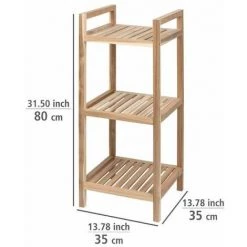 WENKO Colonne Meuble Rangement, étagère En Bois Sur Pied Acina, 3 Niveaux, Bois Certifié FSC®, 35x80x35 Cm, Marron 10 WENKO Colonne Meuble Rangement, étagère En Bois Sur Pied Acina, 3 Niveaux, Bois Certifié FSC®, 35x80x35 Cm, Marron -WENKO Soldes 43489482 4