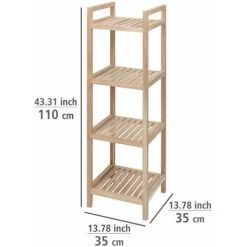 WENKO Colonne Meuble Rangement, étagère En Bois Sur Pied Acina, 4 Niveaux, Bois Certifié FSC®, 35x110x35 Cm, Marron 10 WENKO Colonne Meuble Rangement, étagère En Bois Sur Pied Acina, 4 Niveaux, Bois Certifié FSC®, 35x110x35 Cm, Marron -WENKO Soldes 43489484 4