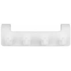 WENKO Patère Crochet Radiateur Sèche Serviette, 4 Crochets Porte Serviette, Plastique, 19,7x6,2x6 Cm, Blanc