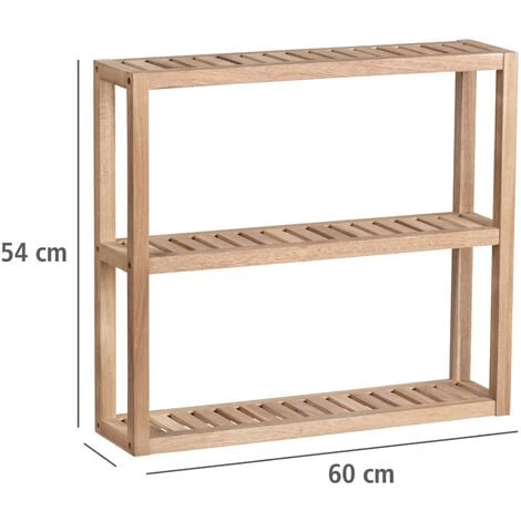 WENKO Etagère Murale Bois 3 Plateaux Acina, Etagère étroite Pour La Salle De Bain, Salon Ou Cuisine, Fixation Murale Ou à Poser, Bois Acacia Certifié FSC, 60x15x54cm, Marron 5 WENKO Etagère Murale Bois 3 Plateaux Acina, Etagère étroite Pour La Salle De Bain, Salon Ou Cuisine, Fixation Murale Ou à Poser, Bois Acacia Certifié FSC, 60x15x54cm, Marron – Image 3