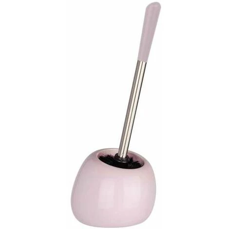 WENKO Porte Brosse WC Céramique Polaris Pastel, Brosse WC Noire, Brosse WC Remplaçable, 19x34,6x14,6 Cm, Rose, Lot De 2 éponges Offertes 4 WENKO Porte Brosse WC Céramique Polaris Pastel, Brosse WC Noire, Brosse WC Remplaçable, 19x34,6x14,6 Cm, Rose, Lot De 2 éponges Offertes – Image 2