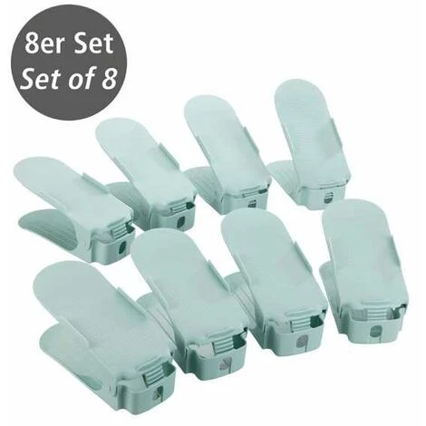 WENKO Organisateur De Chaussures, Rangement Chaussures Gain De Place Réglable En Hauteur, Lot De 8, Support Plastique Robuste, 24,2x10,7x8,5 Cm, Bleu 7 WENKO Organisateur De Chaussures, Rangement Chaussures Gain De Place Réglable En Hauteur, Lot De 8, Support Plastique Robuste, 24,2x10,7x8,5 Cm, Bleu – Image 5