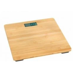 WENKO Balance Pèse Personne Bambusa, Pèse Personne électronique Avec écran LCD, Jusqu'à 180 Kg, Bambou, 30x2,7x30 Cm, Marron