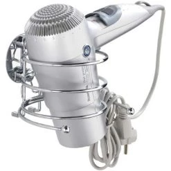 Wenko 18770100 Turbo-Loc Porte Sèche Cheveux Chrome Dimensions 14 X 7 X 14,3 Cm