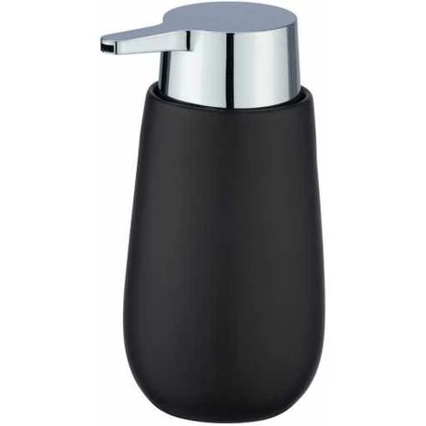 WENKO Set Accessoires Salle De Bain, Gobelet Brosse à Dent, Distributeur Savon Liquide, Brosse WC, Céramique, Badi, Noir Mat 5 WENKO Set Accessoires Salle De Bain, Gobelet Brosse à Dent, Distributeur Savon Liquide, Brosse WC, Céramique, Badi, Noir Mat – Image 3