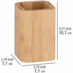WENKO Porte Brosse à Dent Bambusa, Gobelet Salle De Bain Bois, Bambou, Ø 7,1x10,7 Cm, Marron 9 WENKO Porte Brosse à Dent Bambusa, Gobelet Salle De Bain Bois, Bambou, Ø 7,1x10,7 Cm, Marron -WENKO Soldes 50687852 3